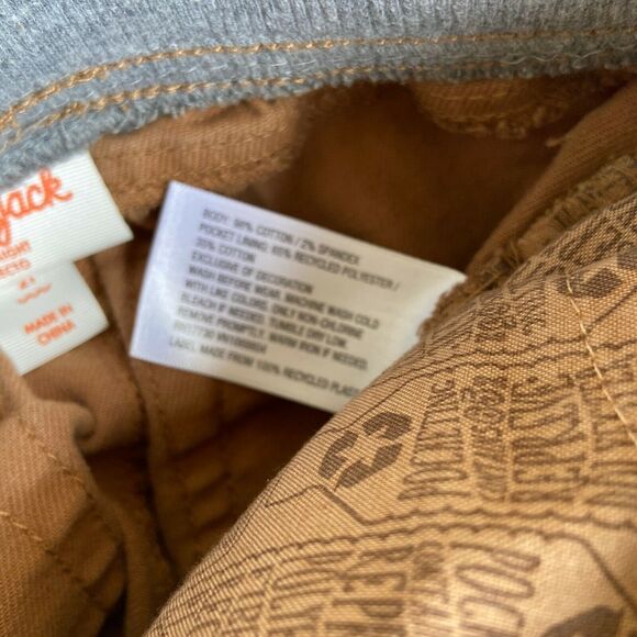 Cat & Jack Boys Jeans Size 2T Skinny Straight Elastic Waist Pull On Brown - Picture 5 of 7